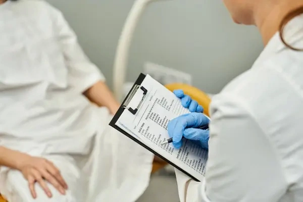 Paciente haciendo un examen médico como requisito para una manga gástrica